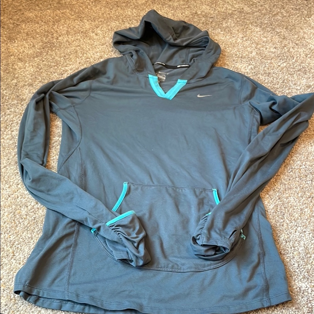 Nike Womens Dri-Fit Hoodie with Teal Accents